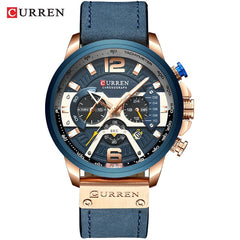 Leather Chronograph Wristwatch