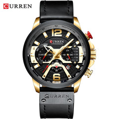 Leather Chronograph Wristwatch