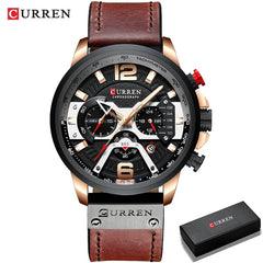 Leather Chronograph Wristwatch